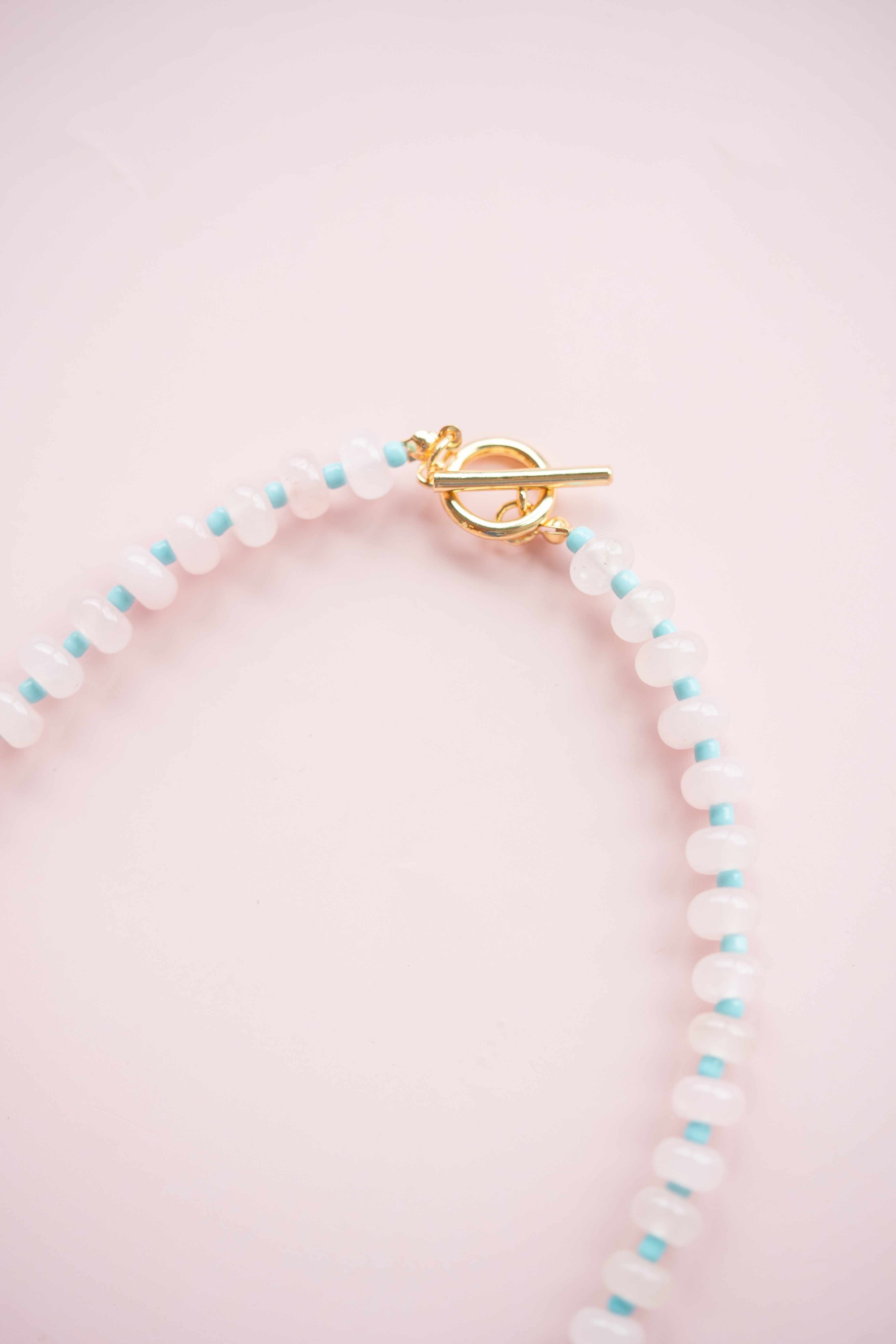 Blue and Pink Gemstone Necklace