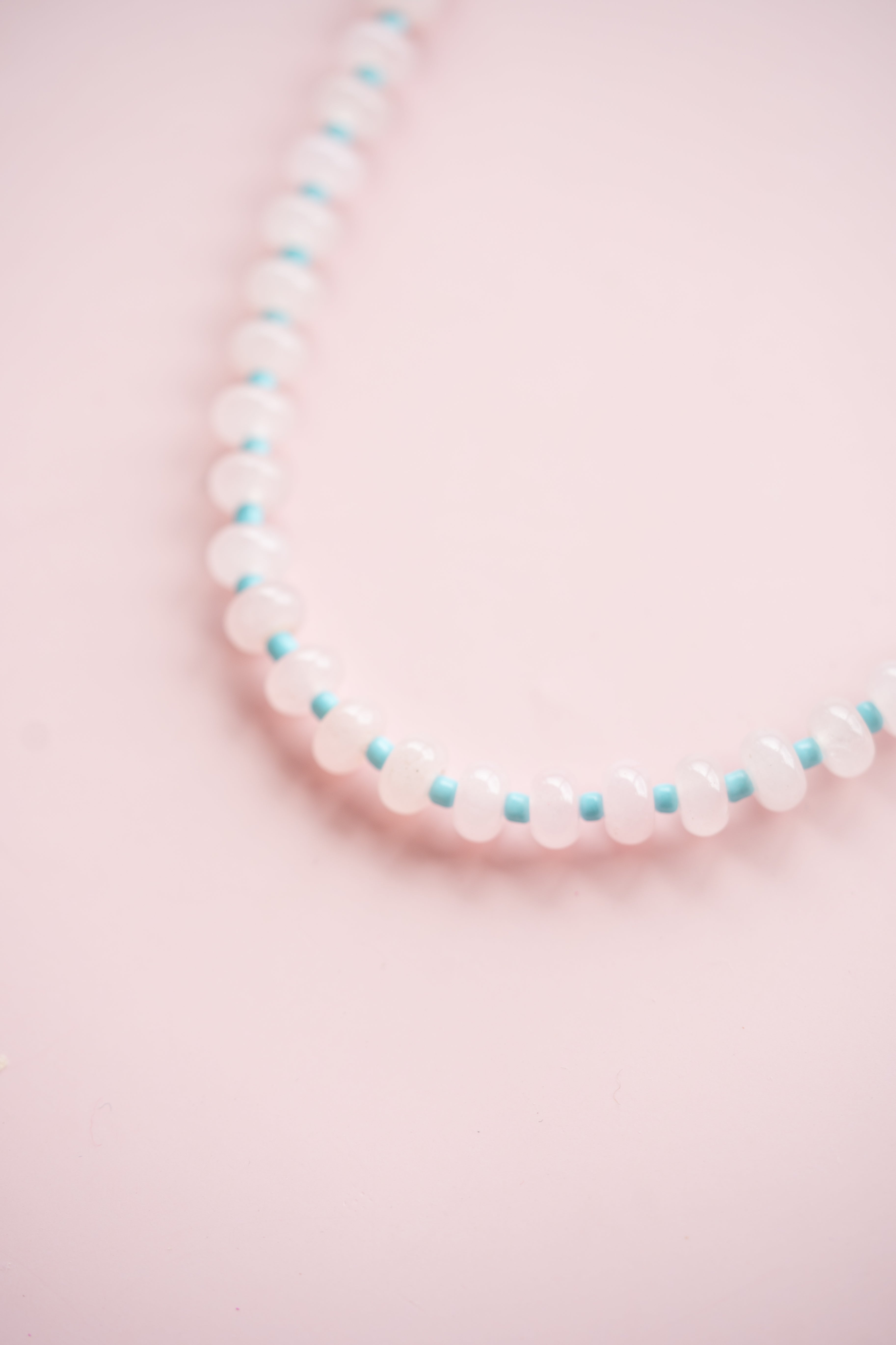 Blue and Pink Gemstone Necklace