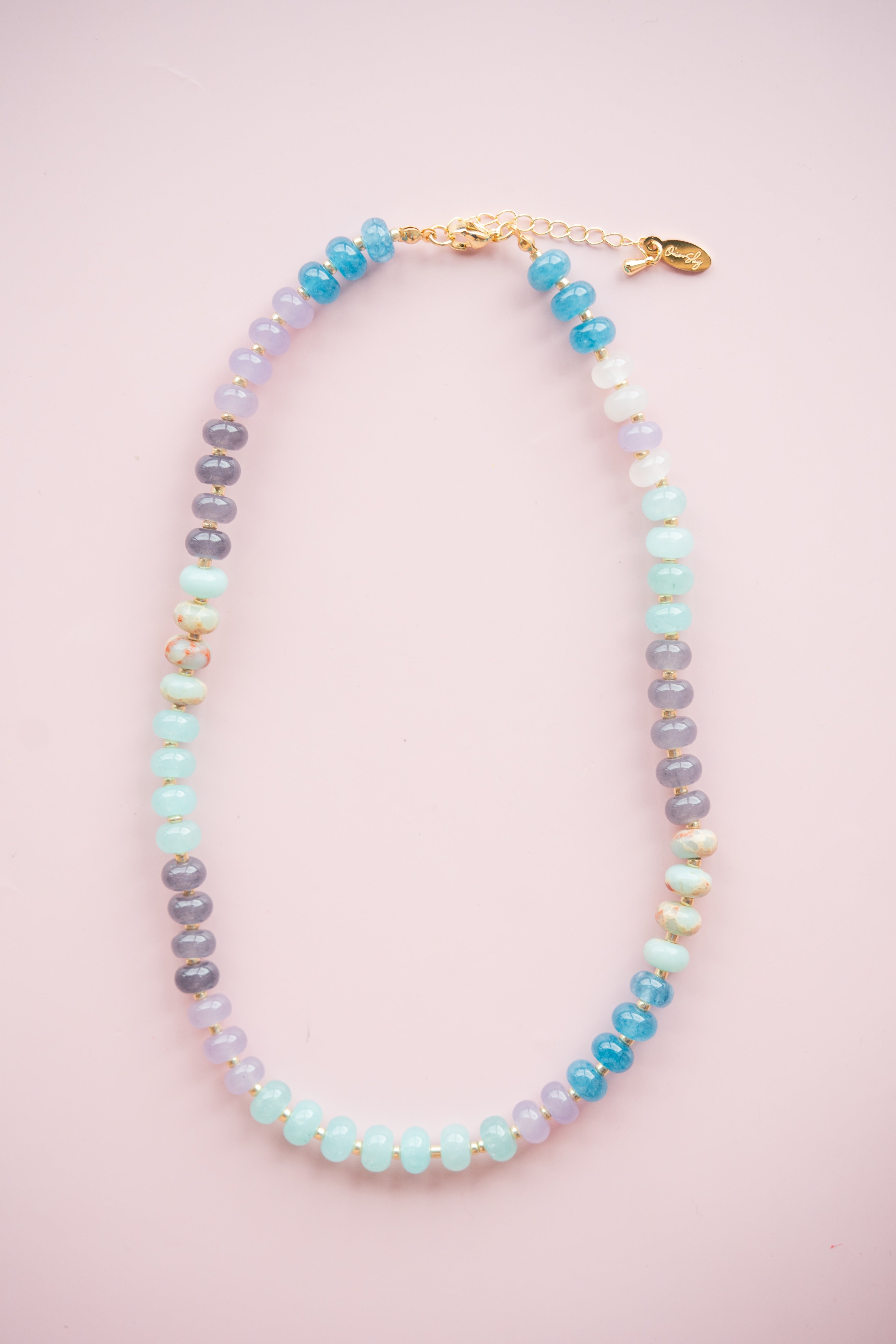 Blue and Purple Gemstone Necklace
