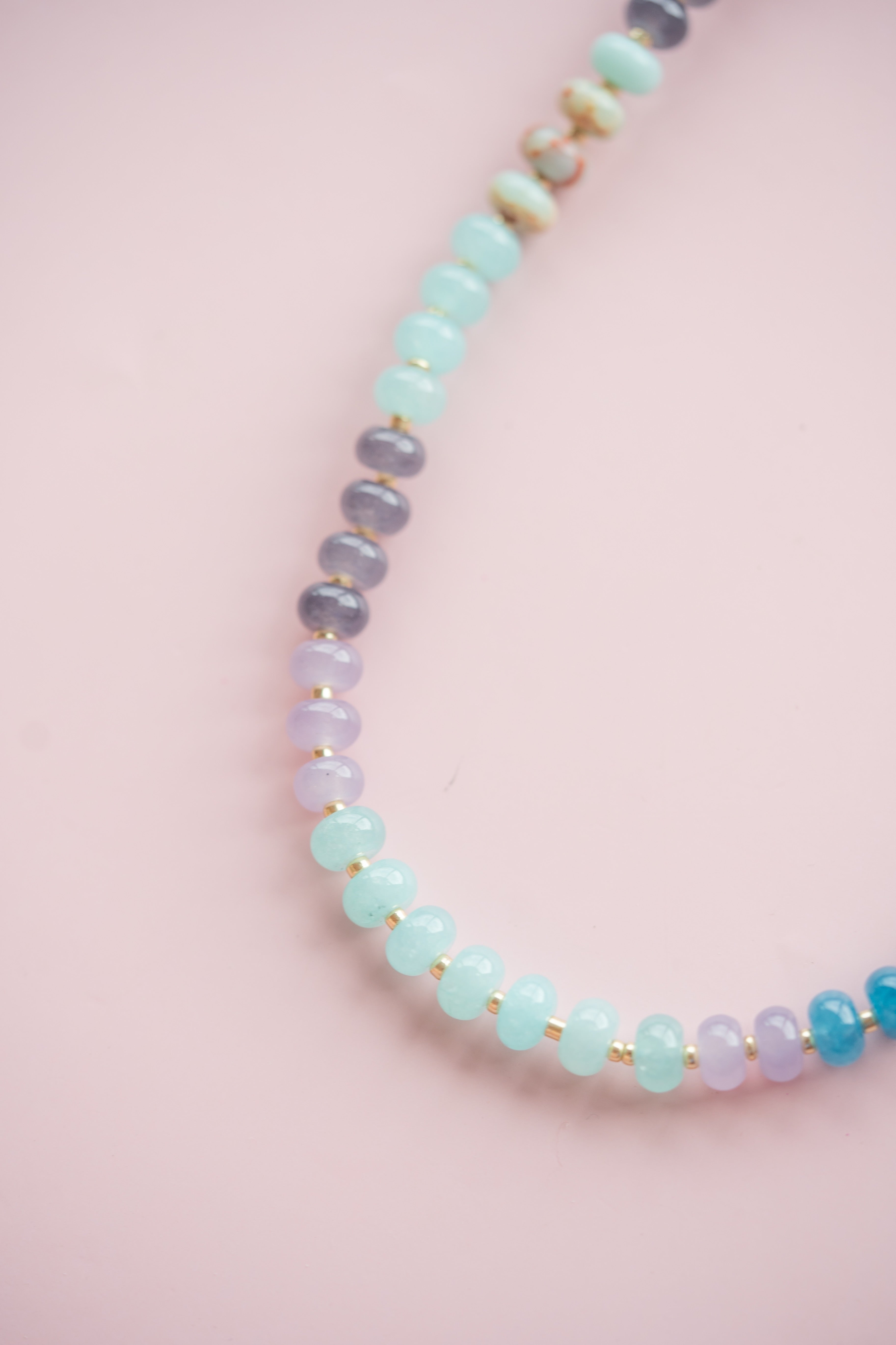 Blue and Purple Gemstone Necklace
