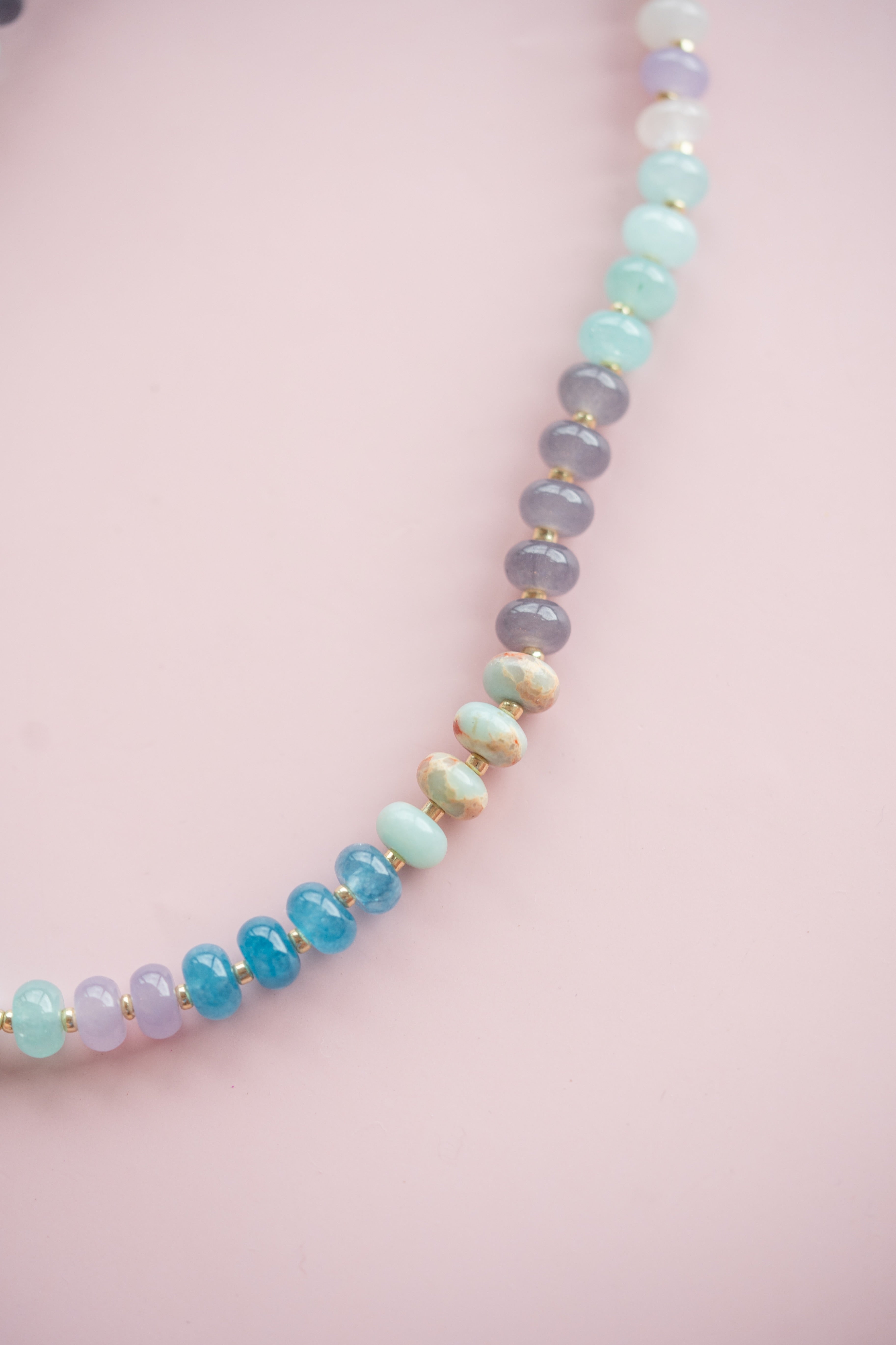 Blue and Purple Gemstone Necklace