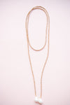 Gold Beaded Wrap Necklace