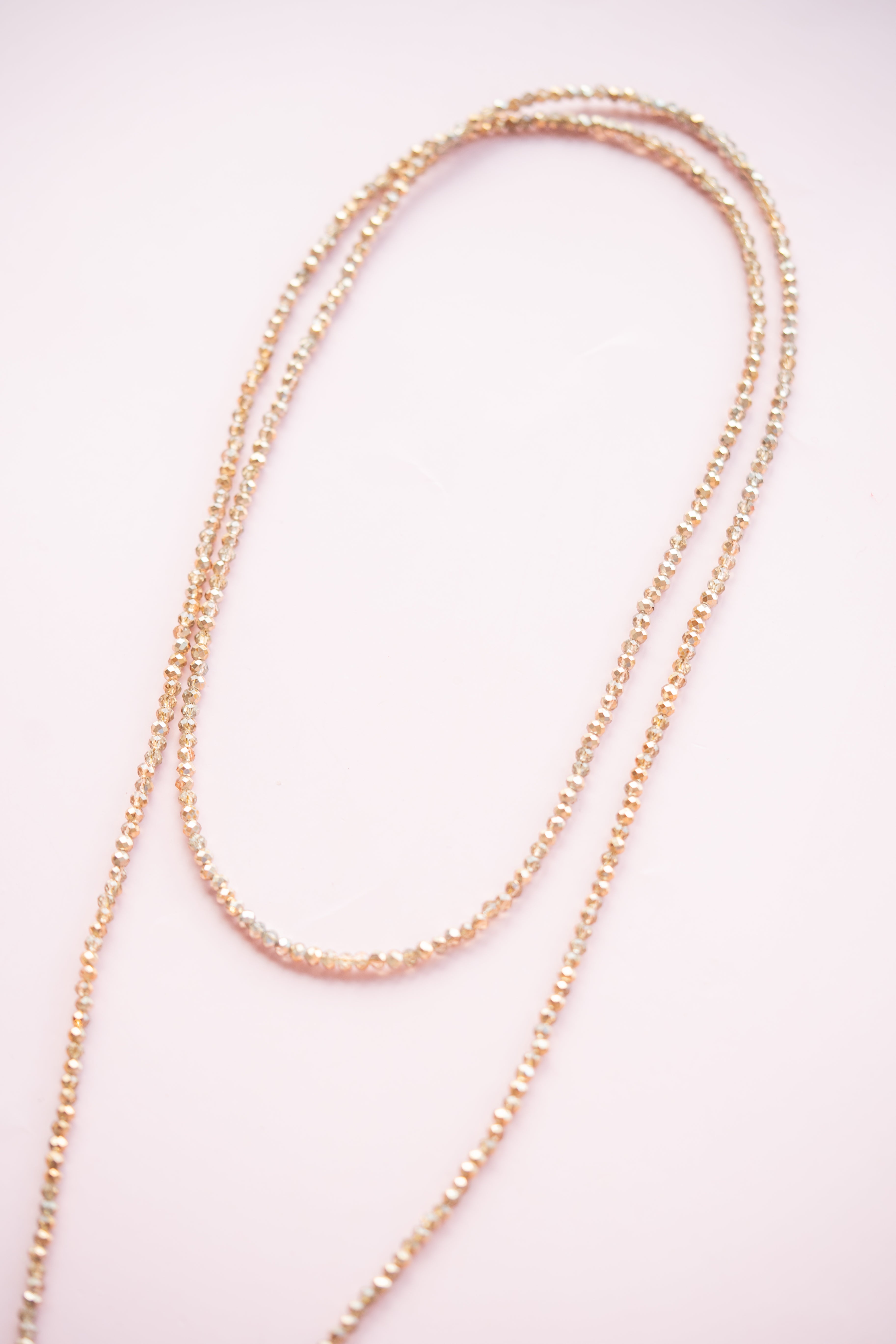 Gold Beaded Wrap Necklace