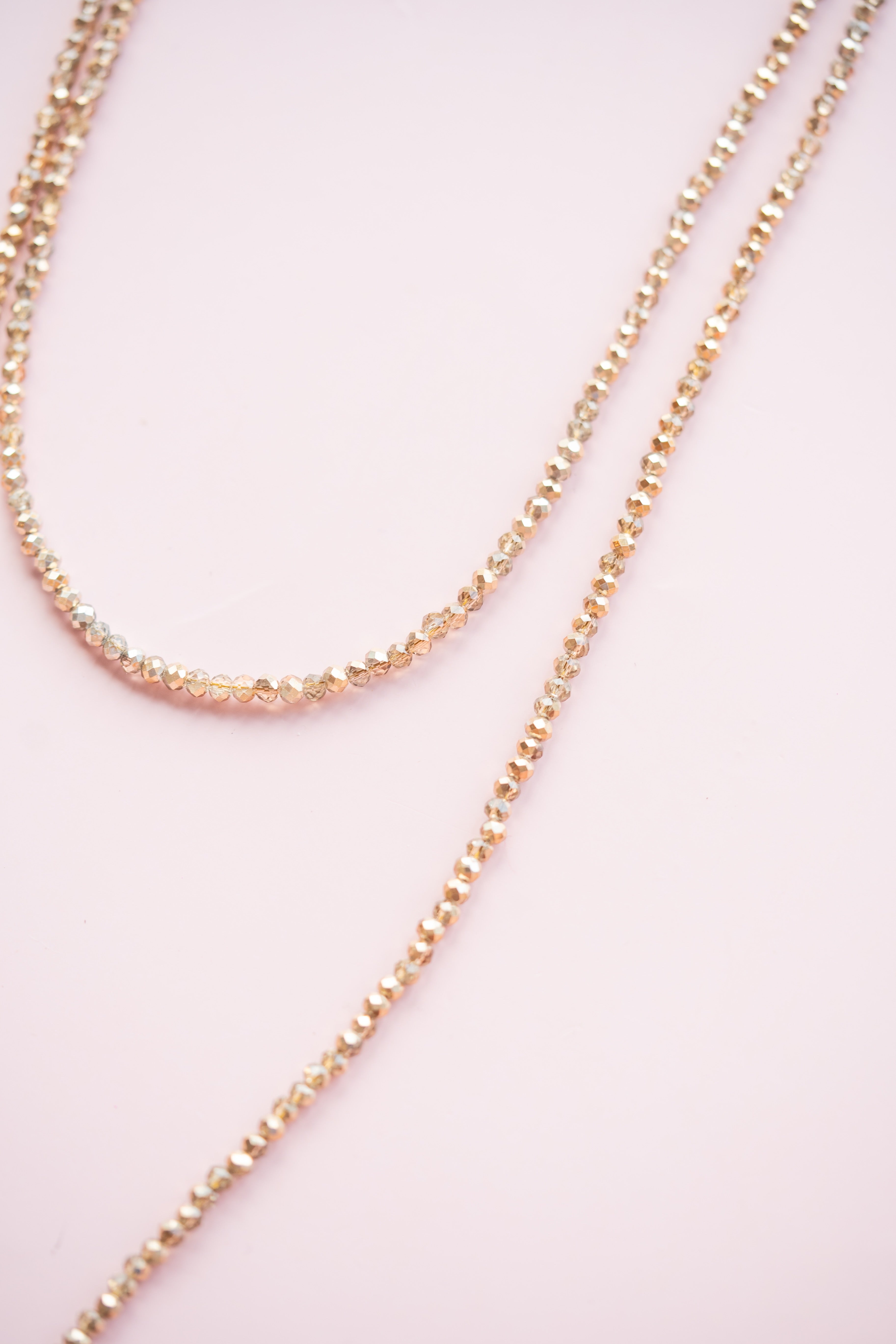 Gold Beaded Wrap Necklace