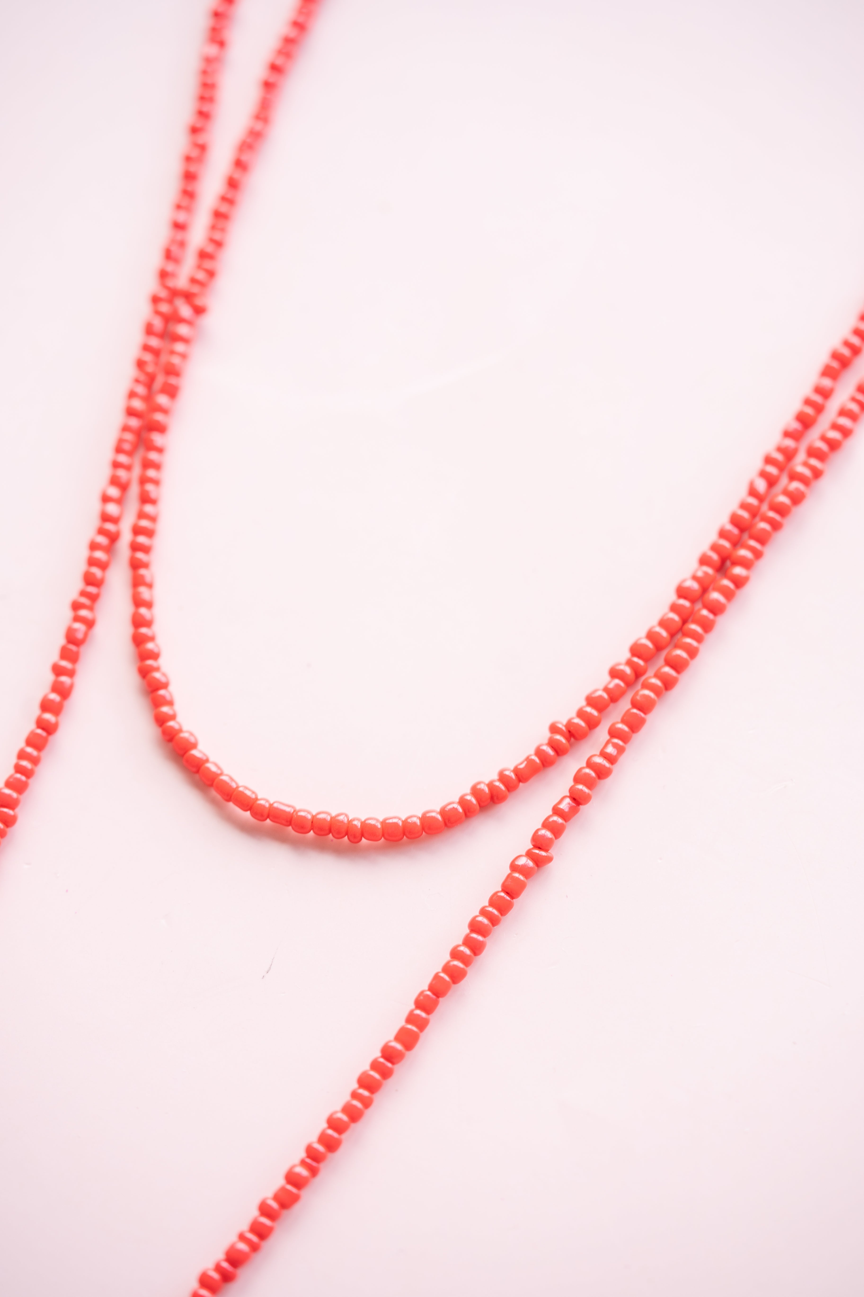 Red Beaded Wrap Necklace