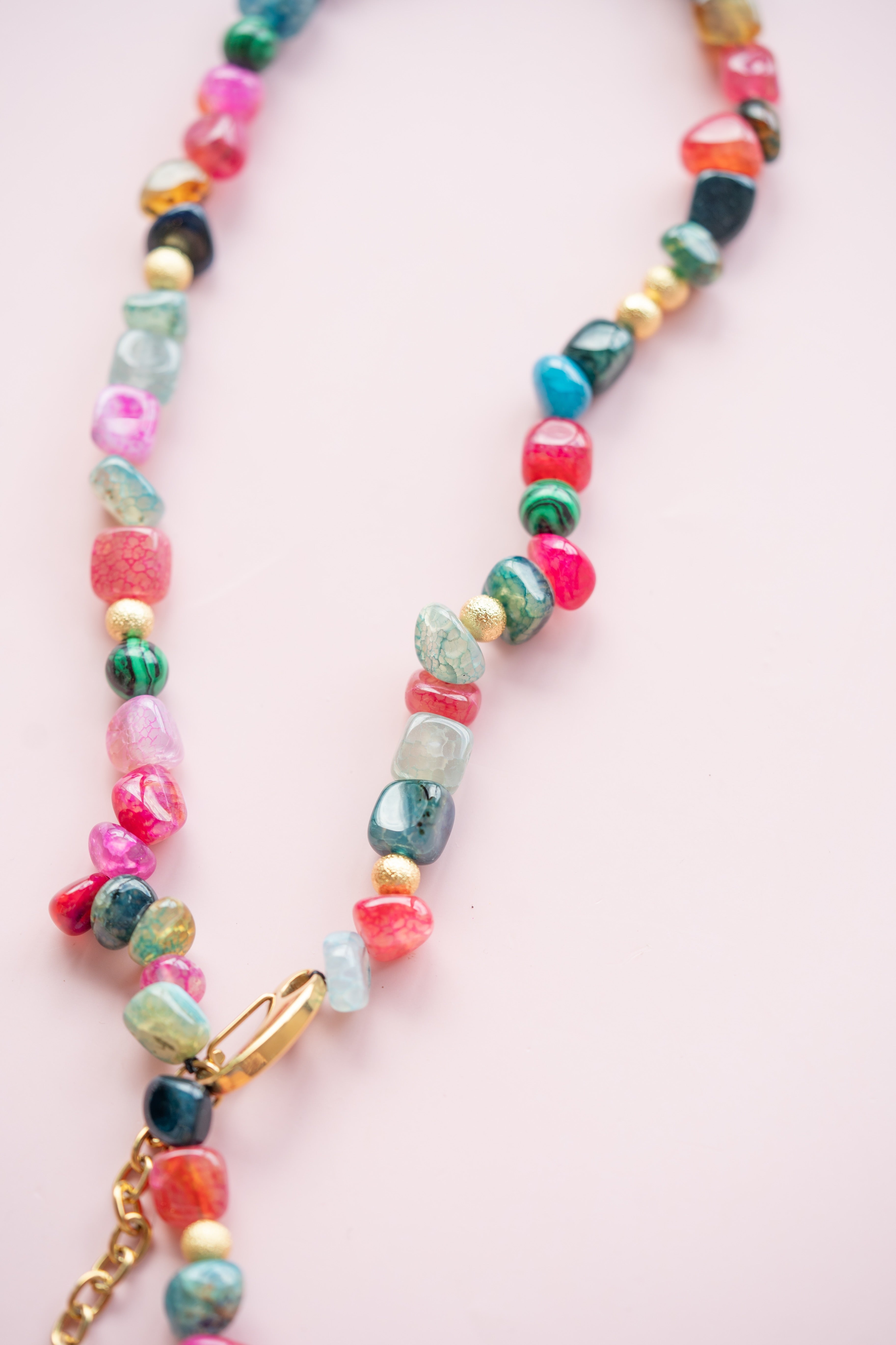 Heart Gemstone Drop Necklace
