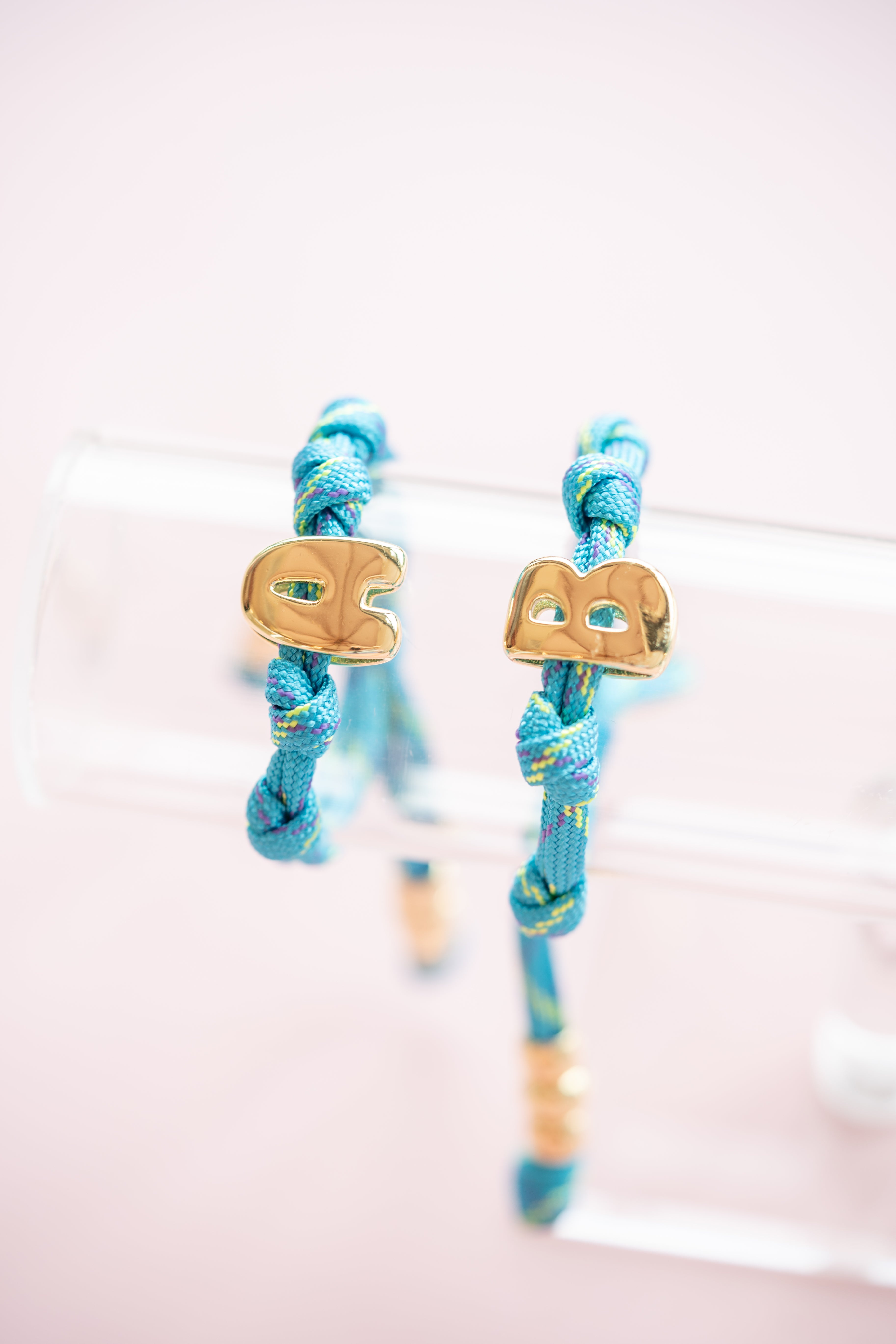 Blue Rope Initial Bracelet