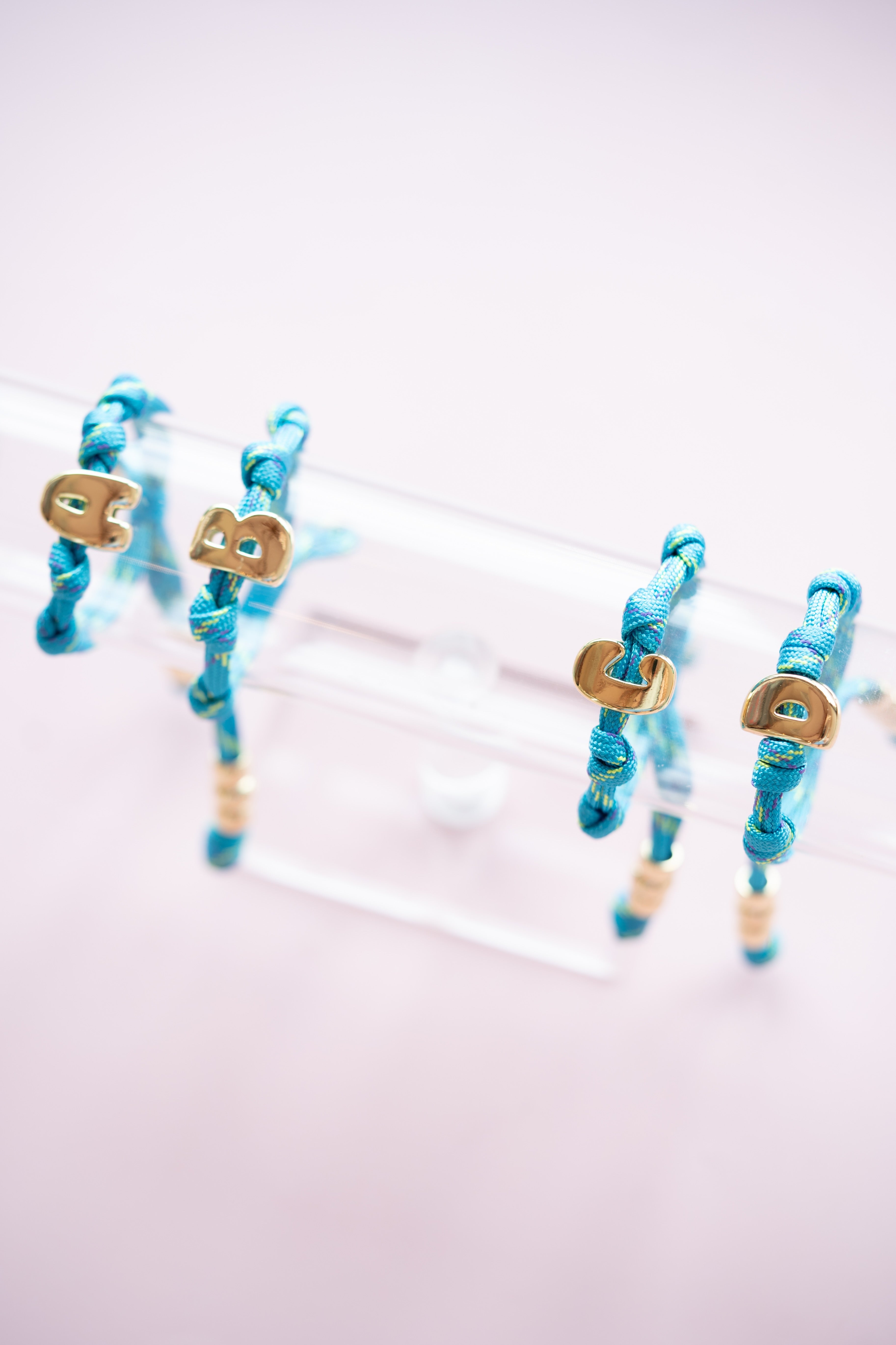 Blue Rope Initial Bracelet