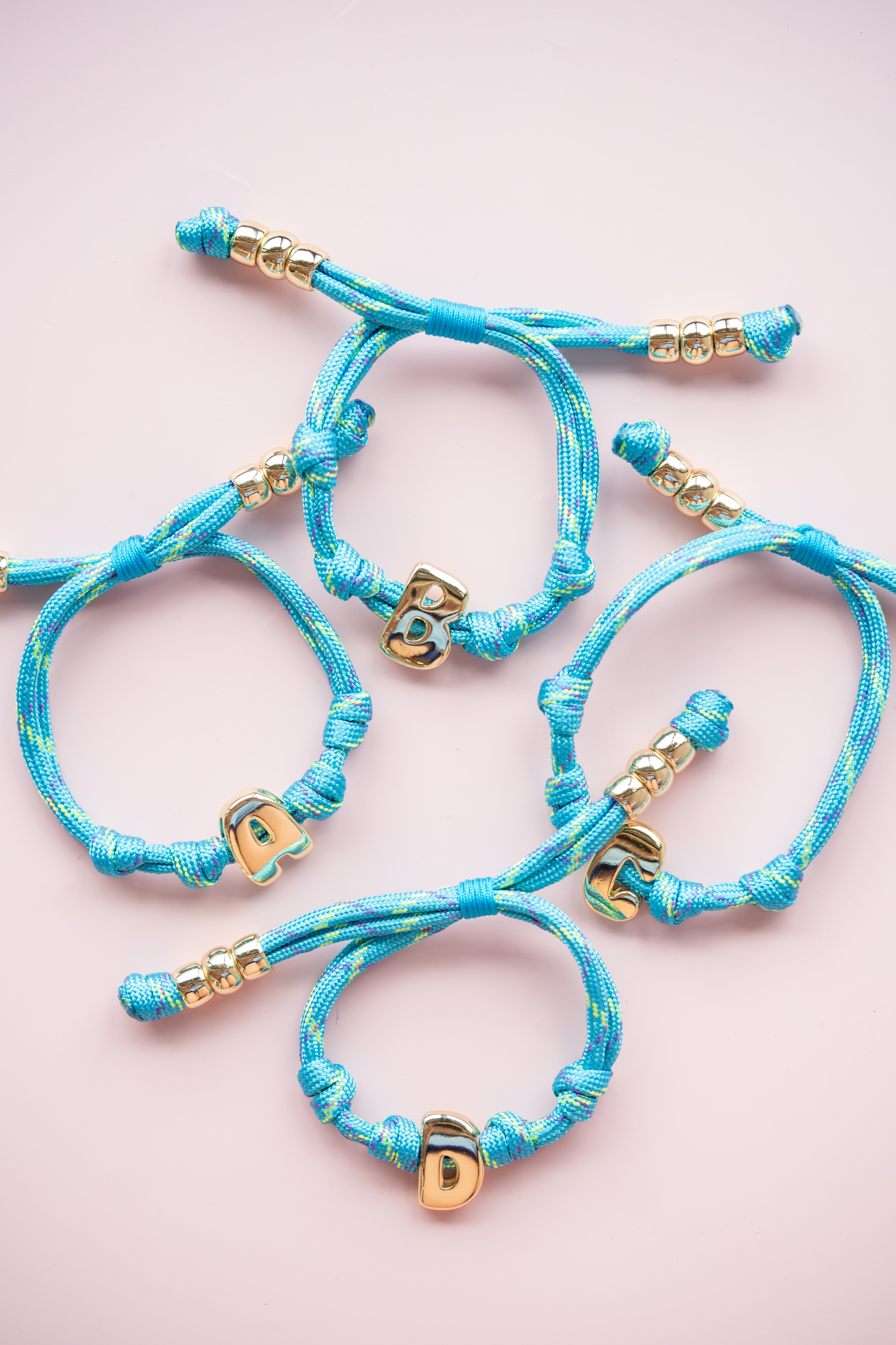 Blue Rope Initial Bracelet