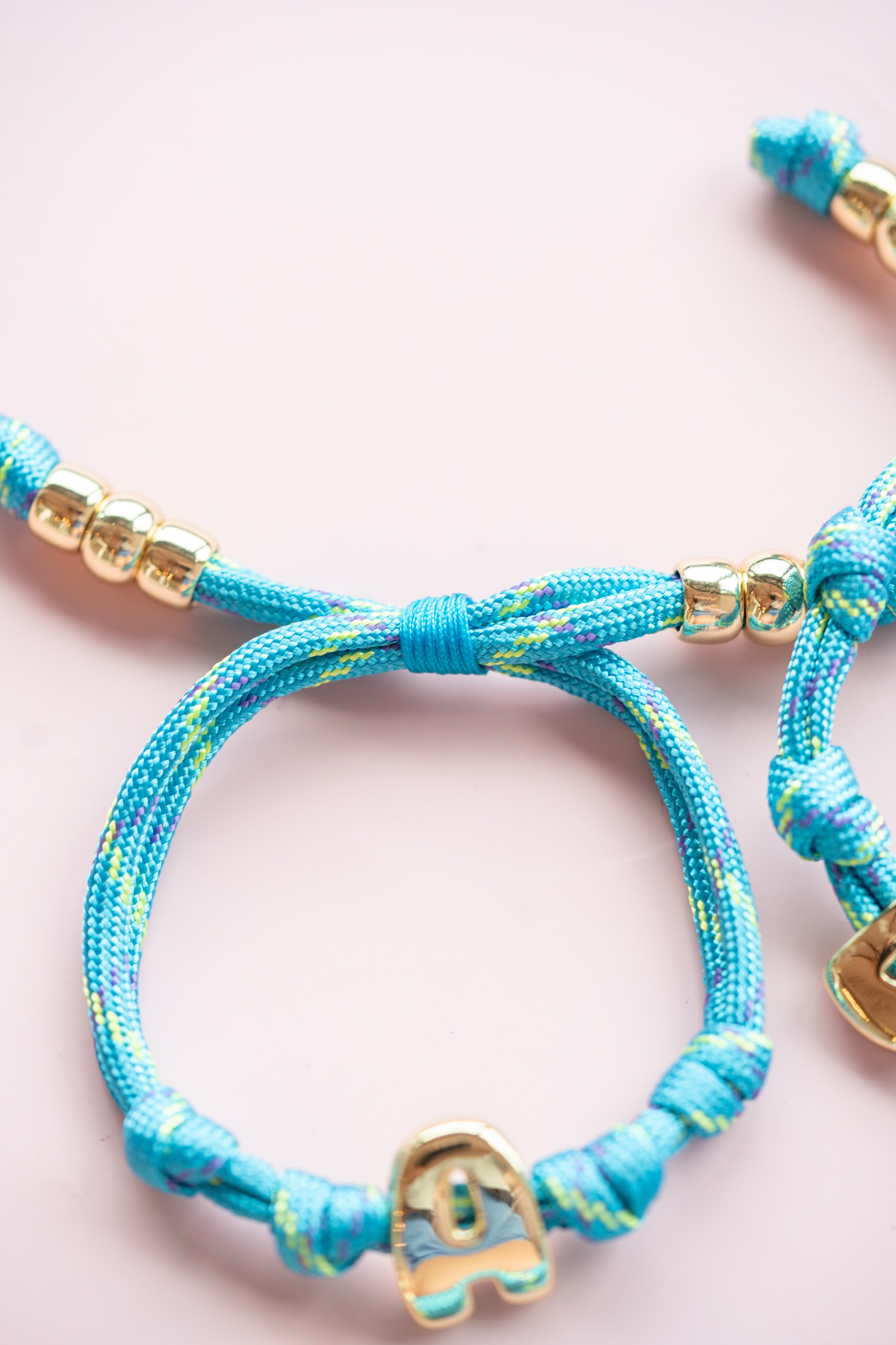 Blue Rope Initial Bracelet