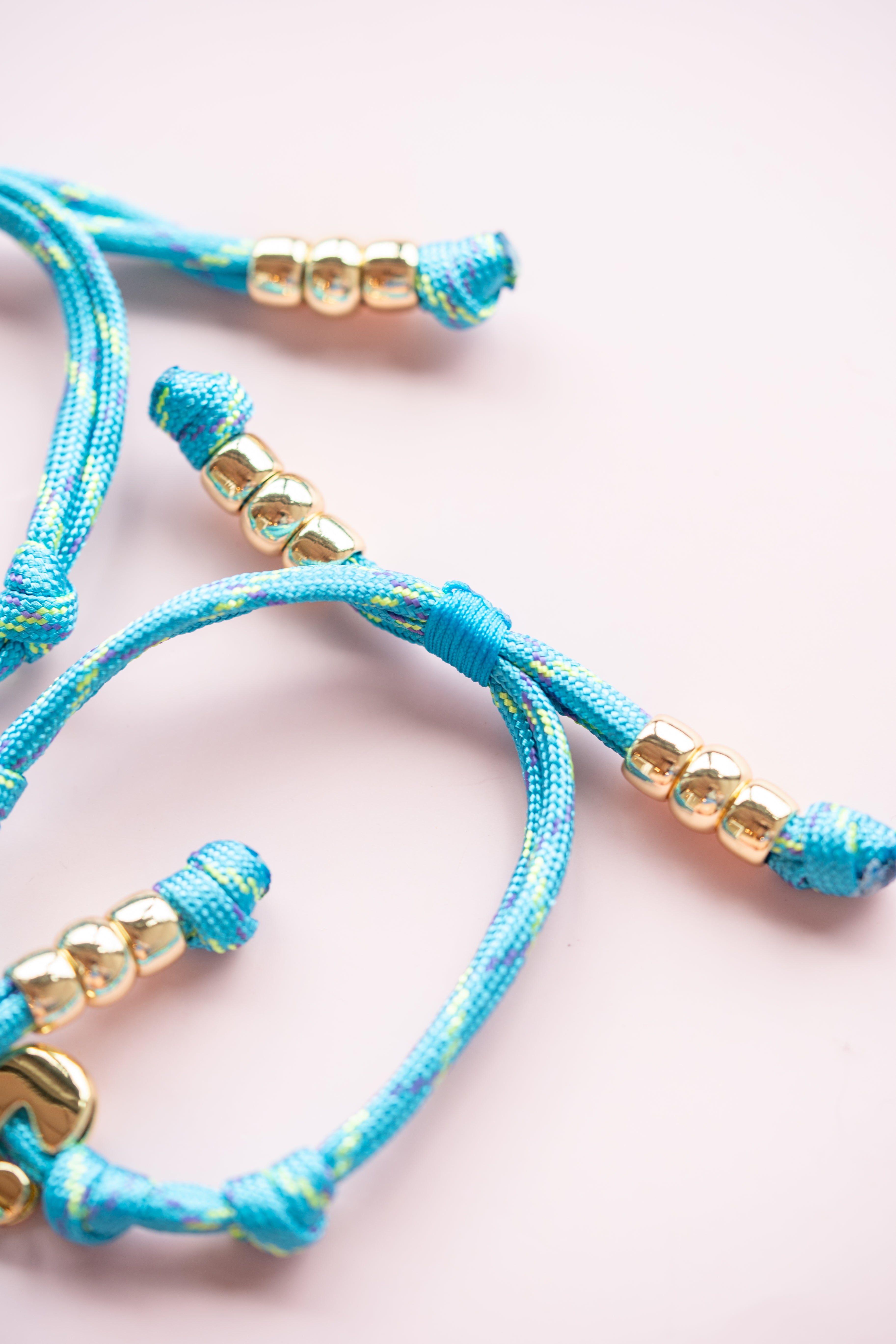 Blue Rope Initial Bracelet