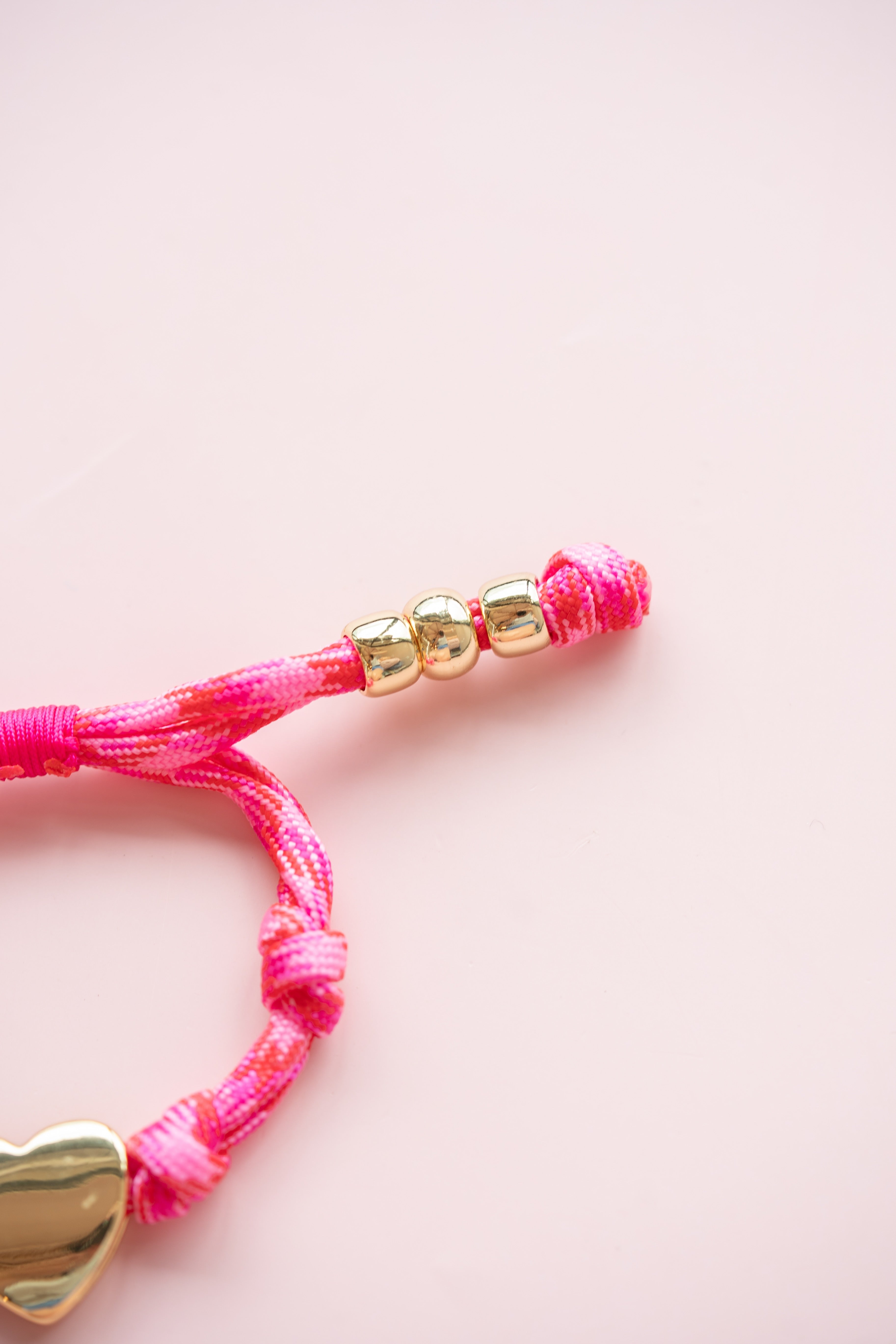 Pink Heart Rope Bracelet