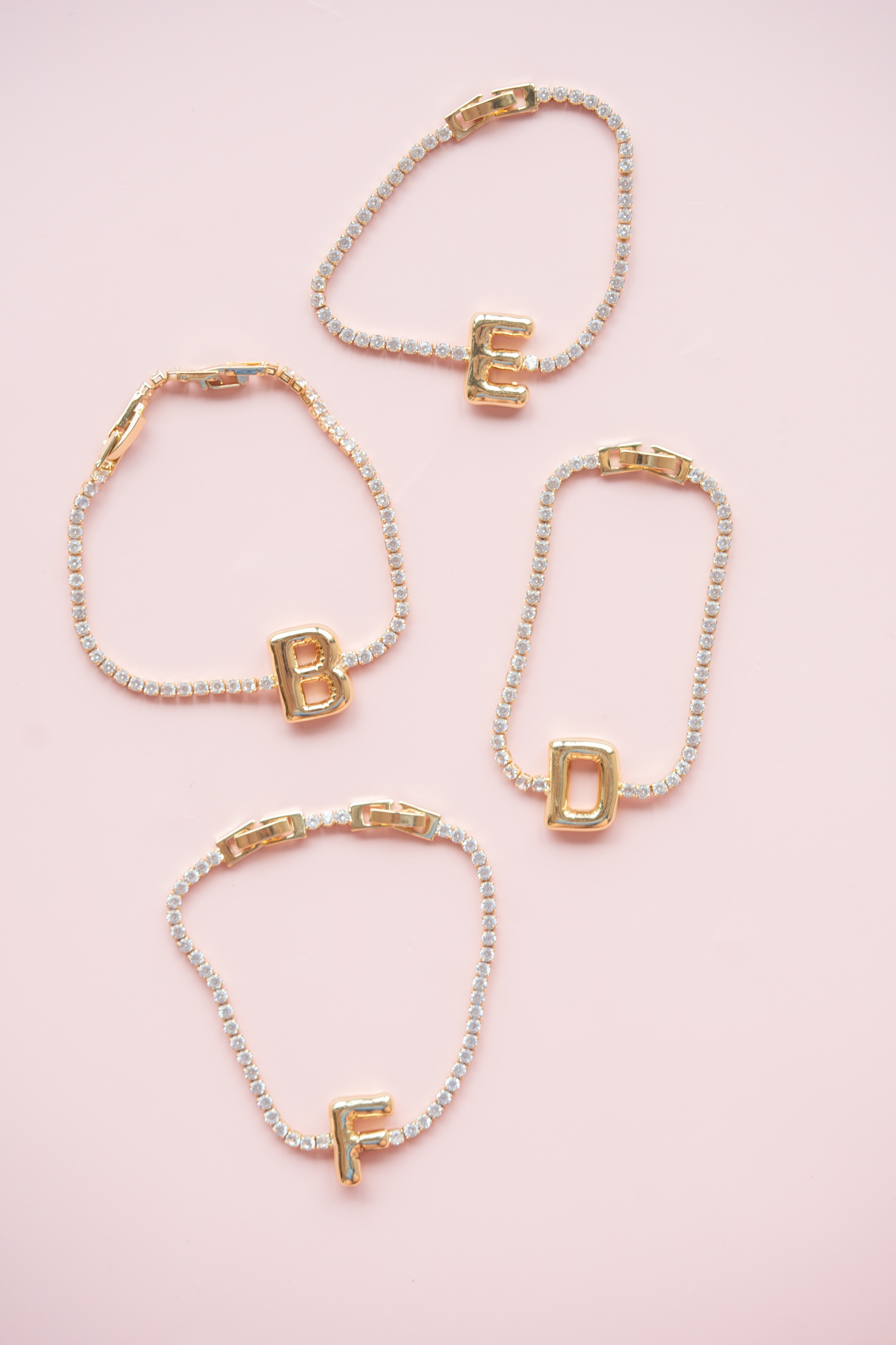 Bubble Initial Tennis Bracelet