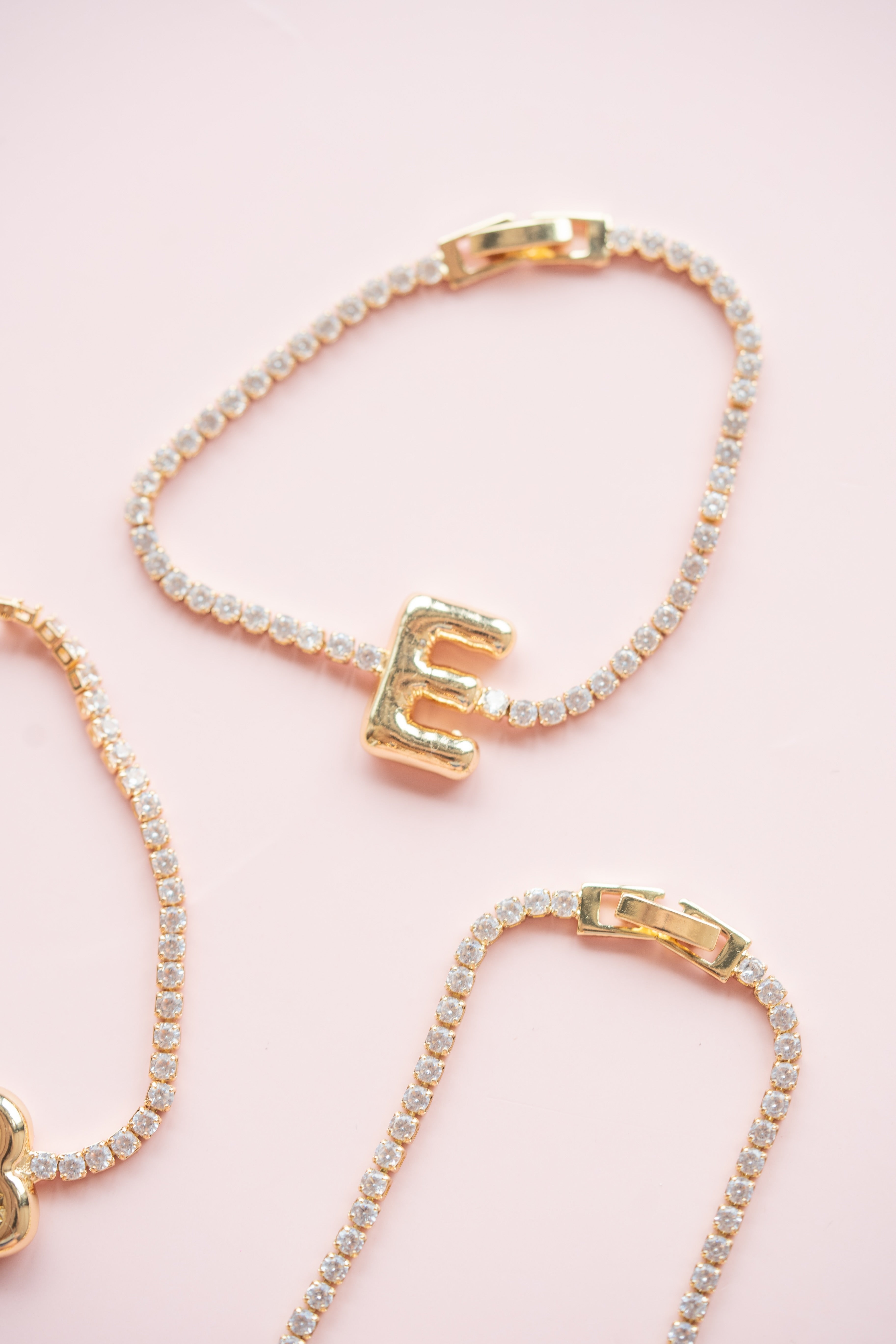 Bubble Initial Tennis Bracelet