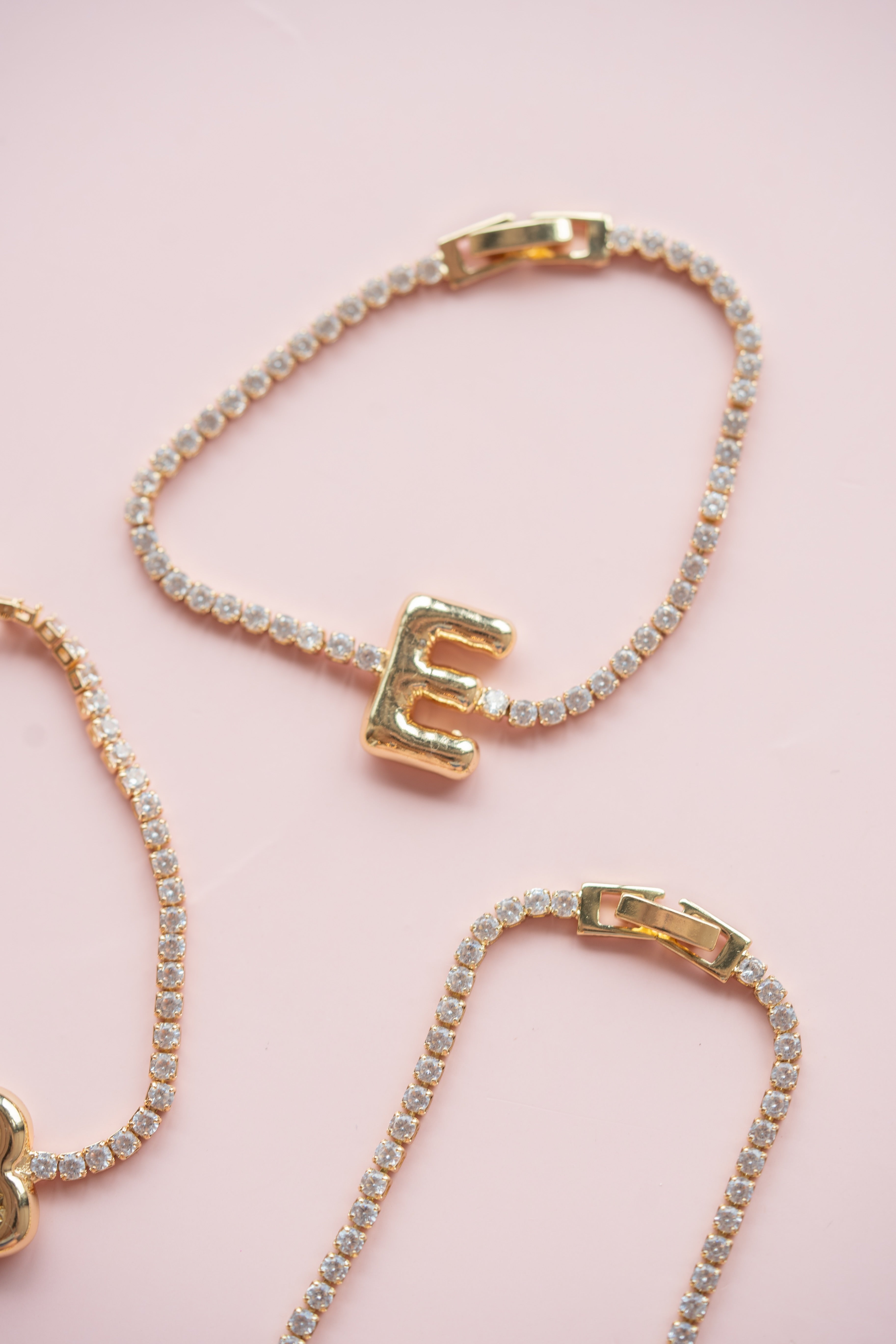 Bubble Initial Tennis Bracelet