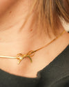 Bow Herringbone Choker Necklace