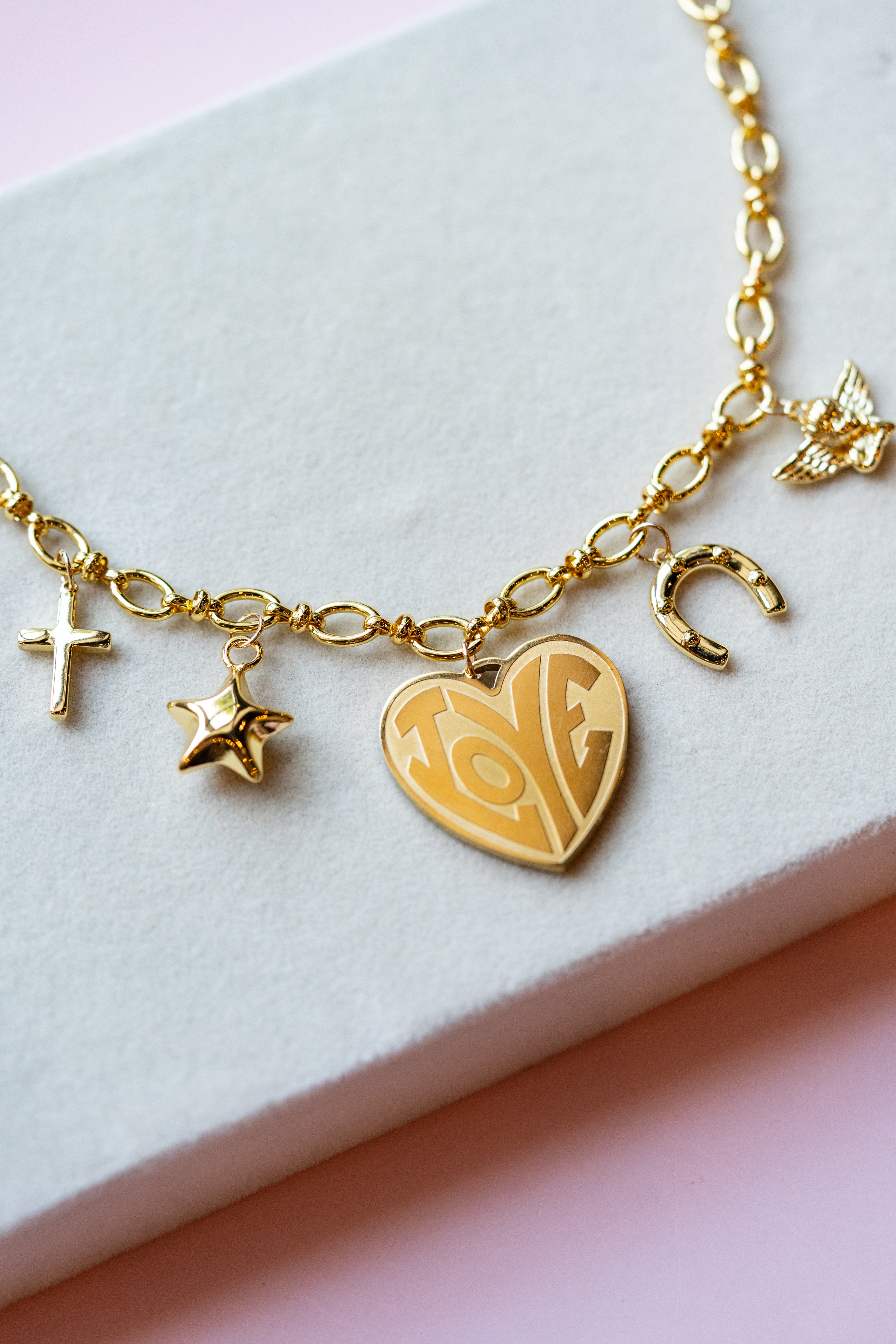 Golden Grace Charm Necklace