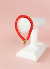 Red Heishi Bracelet (Customizable)