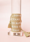 God Bless Texas Embroidered Bracelet