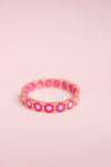 Hot Pink Flower Tila Bracelet