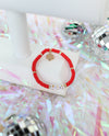Red Mini Heishi Bracelet