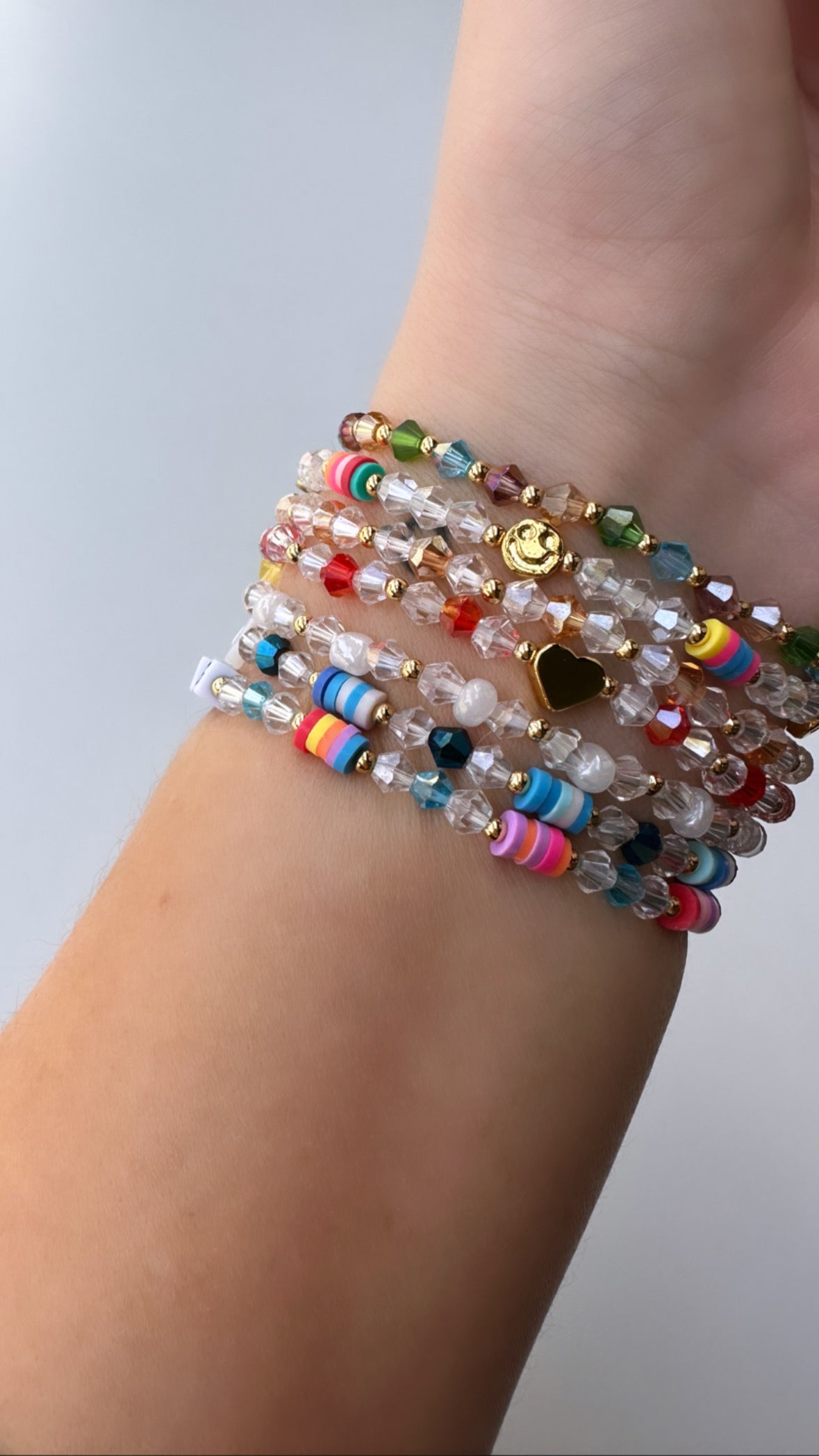 Amazon.com: Jewdreamer 18Pcs 8mm Beaded Stretch Bracelet Handmade Glass  Bracelet for Women Mens Multicolor Crystal Round Beads Bracelet Elastic Bead  Bracelets Jewelry: Clothing, Shoes & Jewelry